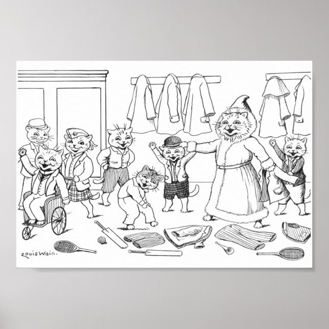 Cats (Coloring  Picture), Louis Wain Poster (Front)