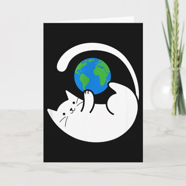 Cats Control The World Print  Card (Front)