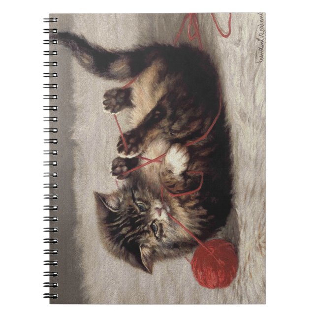 Cat's Cradle, A Cat Playing Ball of Yarn Notebook (Front)