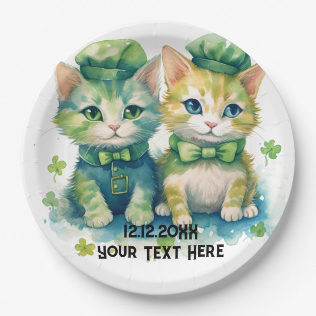 Cats custom txt paper plates (Front)