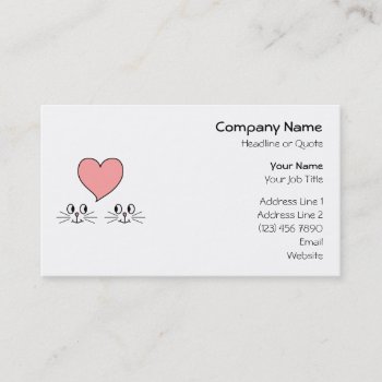 Cats. Cute Couple With Love Heart. Business Card by Animal_Art_By_Ali at Zazzle