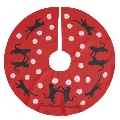 Cats Dancing Brushed Polyester Tree Skirt