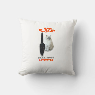 Cats Dark mode activated Throw Pillow