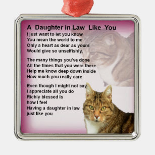 Cats  Daughter in Law Poem Metal Ornament