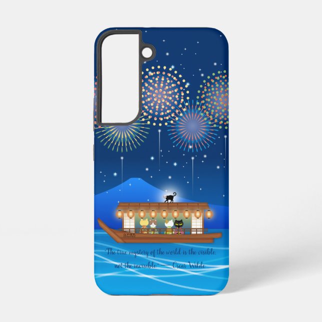Cats Delighting in Fireworks Aboard Samsung Galaxy Case (Back)