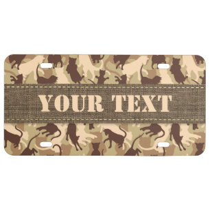 Cats Desert Camouflage License Plate