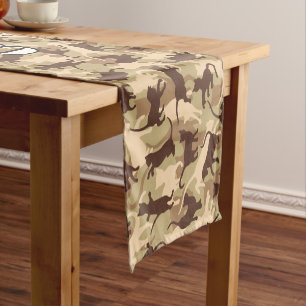 Cats Desert Camouflage Short Table Runner