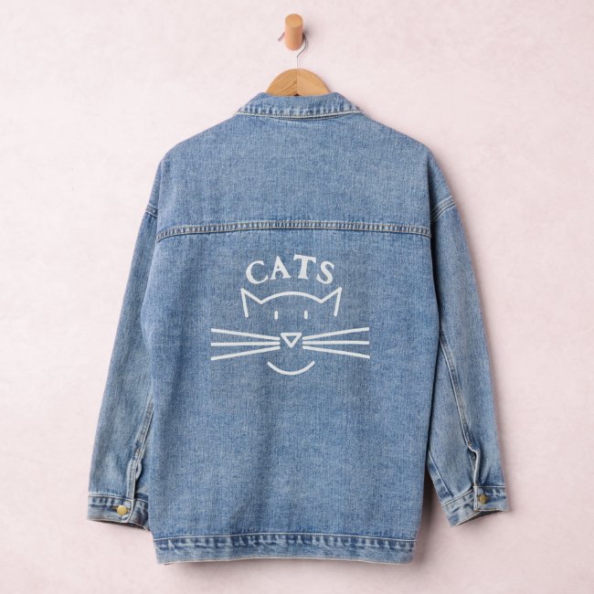 Cats Design Denim Jacket