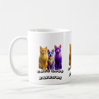 Cats & dog friend s coffee mug