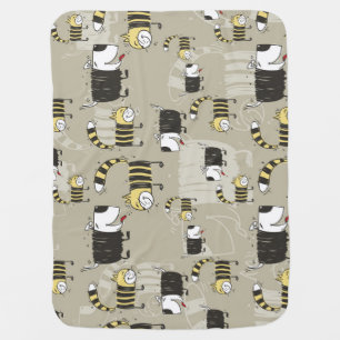 Cats & Dogs: Funny Seamless Texture Baby Blanket