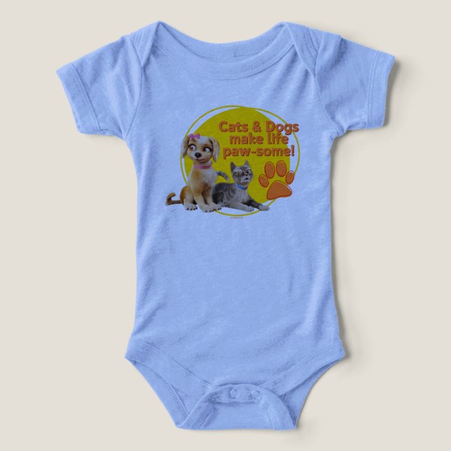 Cats & Dogs Make Life Paw-some! Infant T-shirt (Design Front)