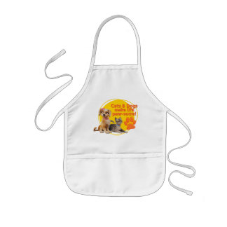 Cats & Dogs Make Life Paw-some! Kids' Apron