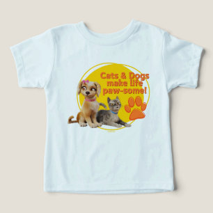 Cats & Dogs Make Life Paw-some! Toddler T-shirt