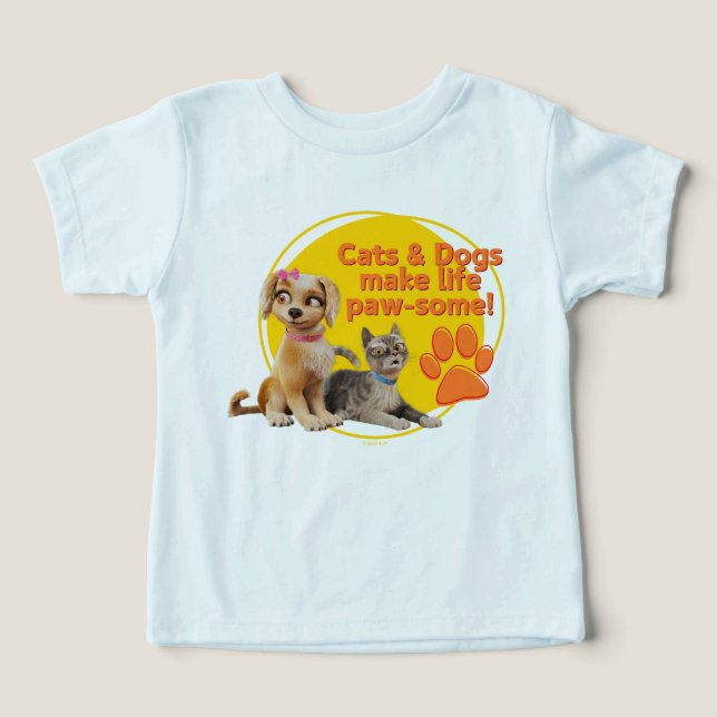 Cats & Dogs Make Life Paw-some! Toddler T-shirt (Design Front)