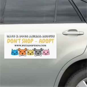 Cats & Dogs, Pet Adoption Advertising Car Magnet