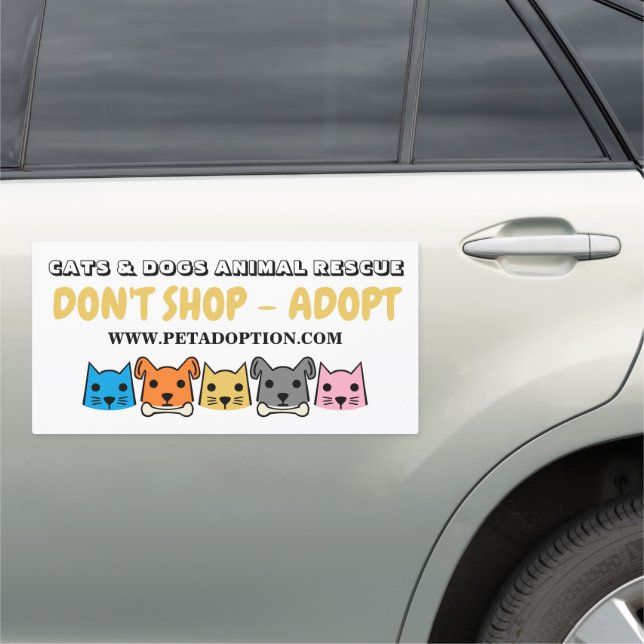 Cats & Dogs, Pet Adoption Advertising Car Magnet (In Situ)