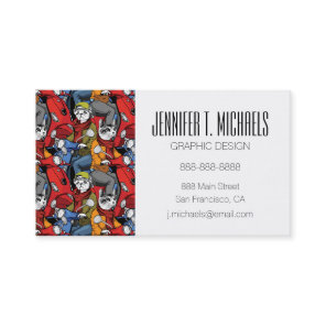 Cats & Dogs Scooter Pattern | Add Your Name Business Card