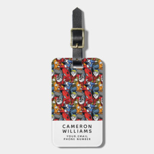 Cats & Dogs Scooter Pattern Add Your Name Luggage Tag