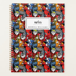 Cats & Dogs Scooter Pattern | Add Your Name Planner