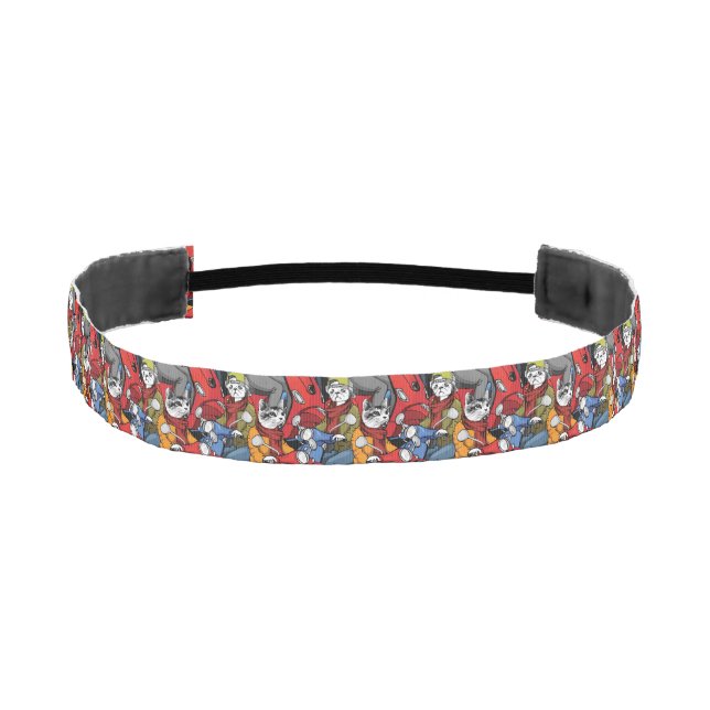 Cats & Dogs Scooter Pattern Athletic Headband (Front)