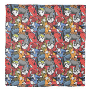 Cats & Dogs Scooter Pattern Duvet Cover