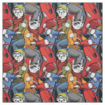 Cats &amp; Dogs Scooter Pattern Fabric