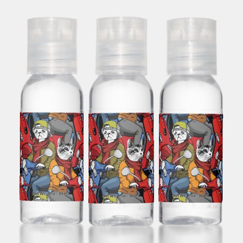 Cats  Dogs Scooter Pattern Hand Sanitizer