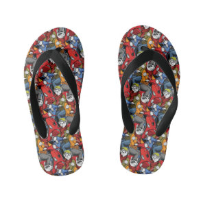 Cats & Dogs Scooter Pattern Kid's Flip Flops