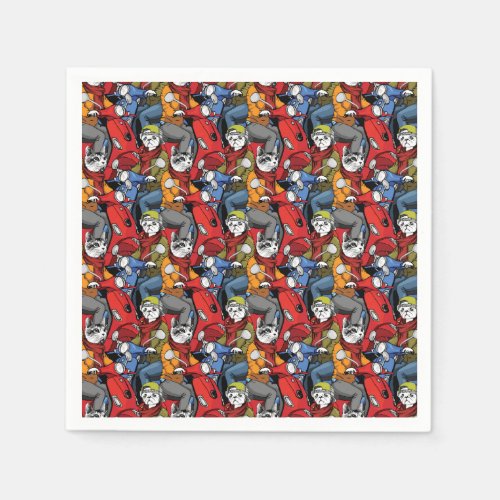 Cats  Dogs Scooter Pattern Napkins