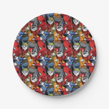 Cats & Dogs Scooter Pattern Paper Plates