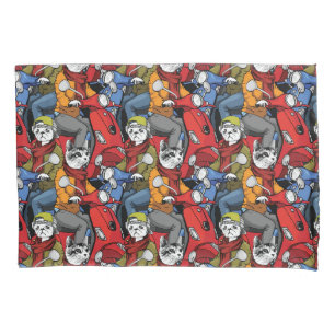 Cats & Dogs Scooter Pattern Pillow Case