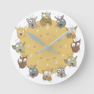 Cats Doodle Wall Clock