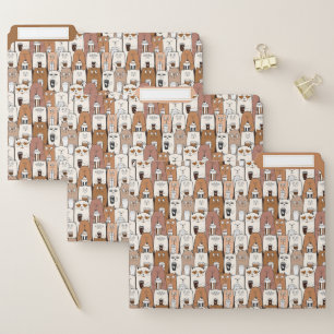 Cats Drinking Coffee File Folders