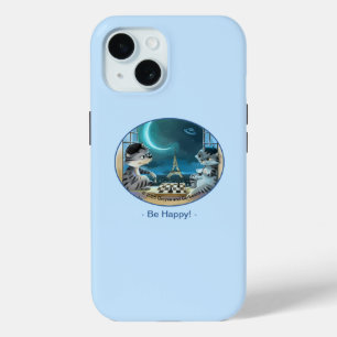 Cats Eiffel Tower - Night Happy Phone Tough Case