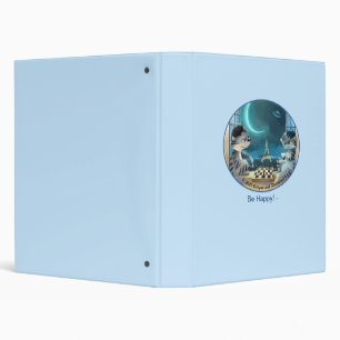 Cats Eiffel Tower - Night Happy Scrapbook/Album 3 Ring Binder