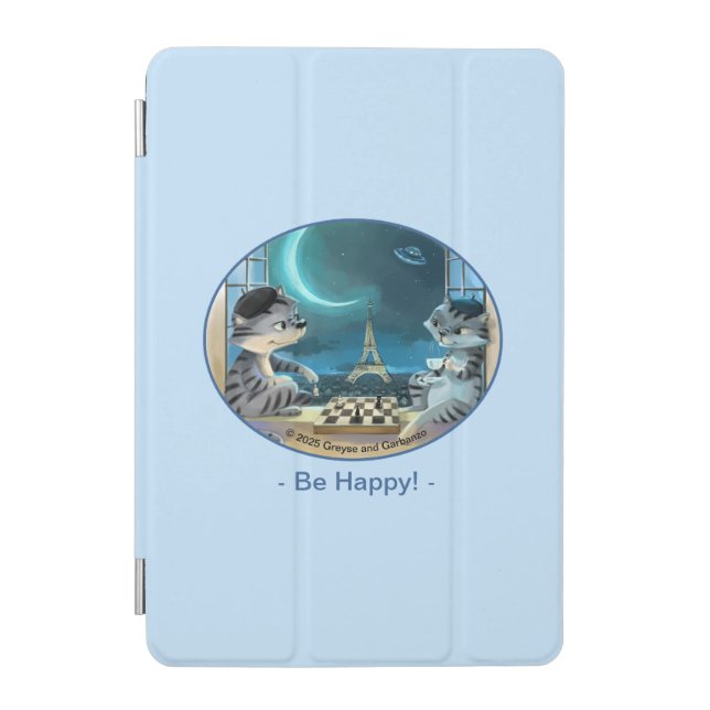 Cats Eiffel Tower - Night Happy Tablet Case (Front)