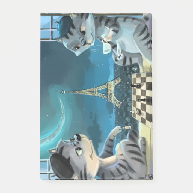 Cats Eiffel Tower - Night Notes 4" x 6" (Front)