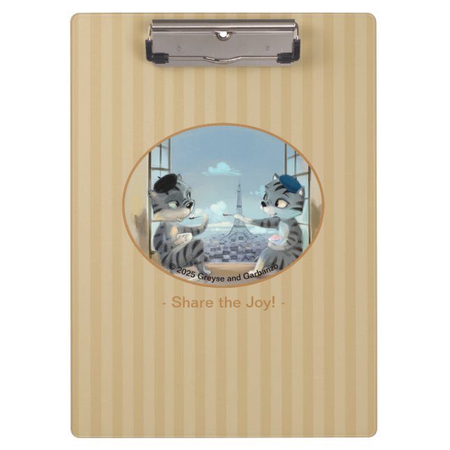 Cats & Eiffel Tower – Paris Joy Clipboard (Front)