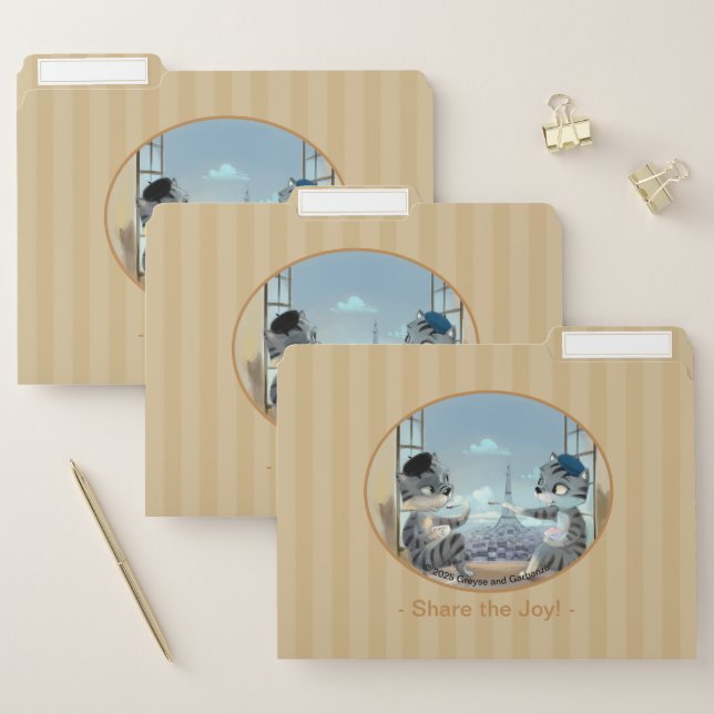 Cats & Eiffel Tower - Paris Joy File Folders (Set)