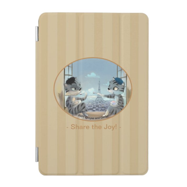 Cats & Eiffel Tower – Paris Joy Tablet Cover (Var) (Front)