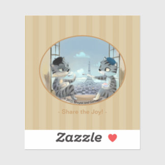 Cats & Eiffel Tower – Paris Joy Vinyl Sticker (V)