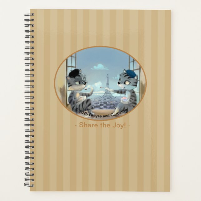 Cats & Eiffel Tower – Paris Joy Weekly Planner (Front)