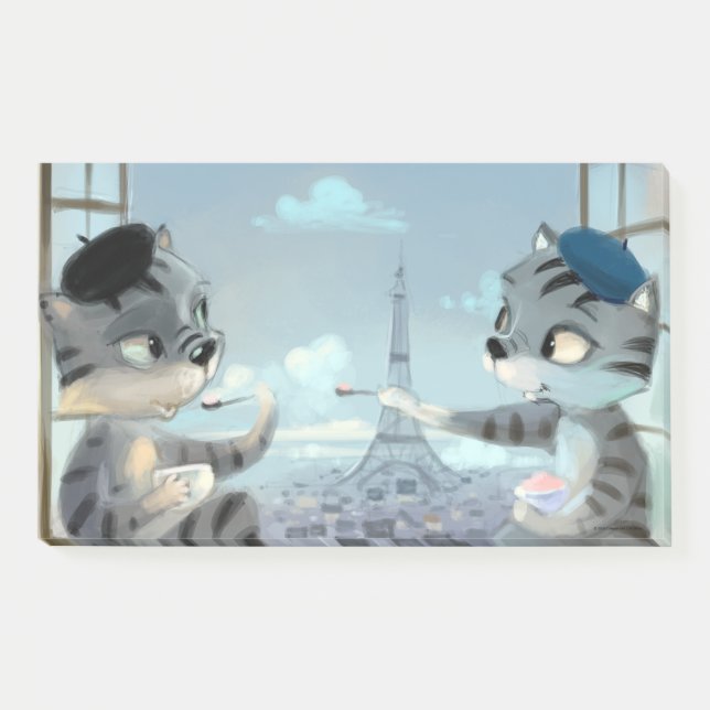 Cats & Eiffel Tower – Paris Notes 10" x 6" (Front)