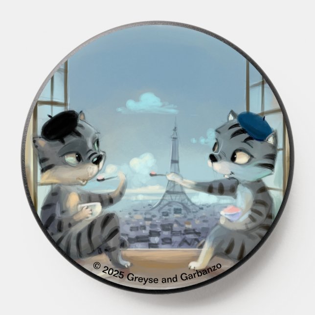 Cats & Eiffel Tower – Paris Phone Grip (Var) (Popsocket)