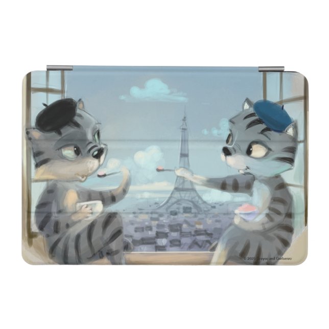 Cats & Eiffel Tower – Paris Tablet Cover (Var) (Horizontal)