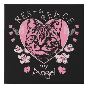 Cats Engel Faux Canvas Print