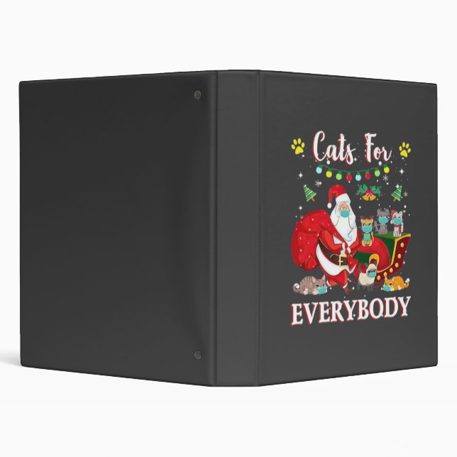 Cats Everybody Christmas 3 Ring Binder (Background)