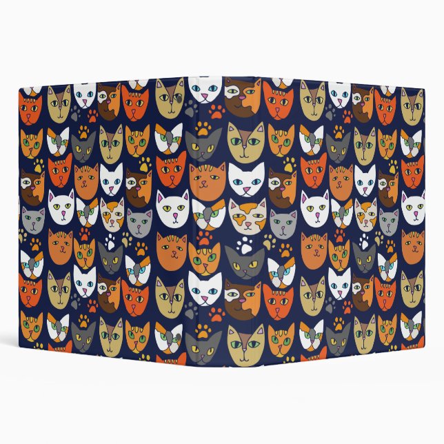 Cats Everywhere Cat Person 3 Ring Binder (Background)