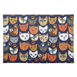 Cats Everywhere Cat Person Cloth Placemat