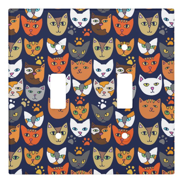 Cats Everywhere Cat Person Light Switch Cover (Front)